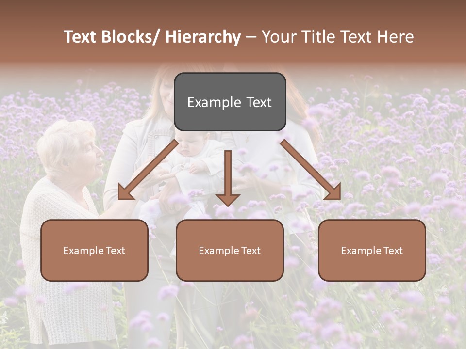 A Group Of Women Holding A Baby In A Field Of Flowers PowerPoint Template