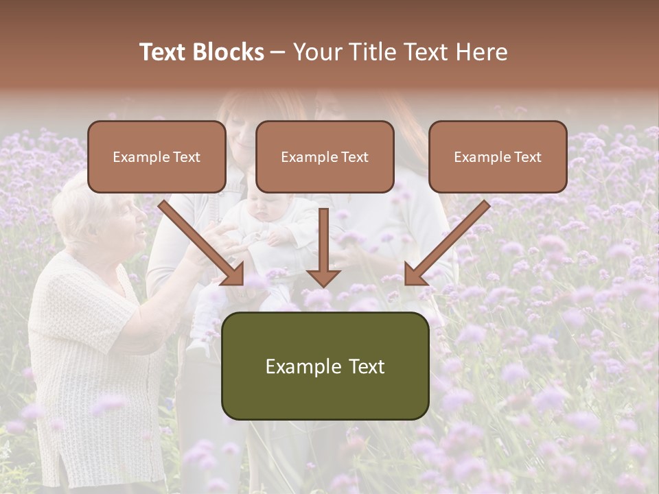 A Group Of Women Holding A Baby In A Field Of Flowers PowerPoint Template