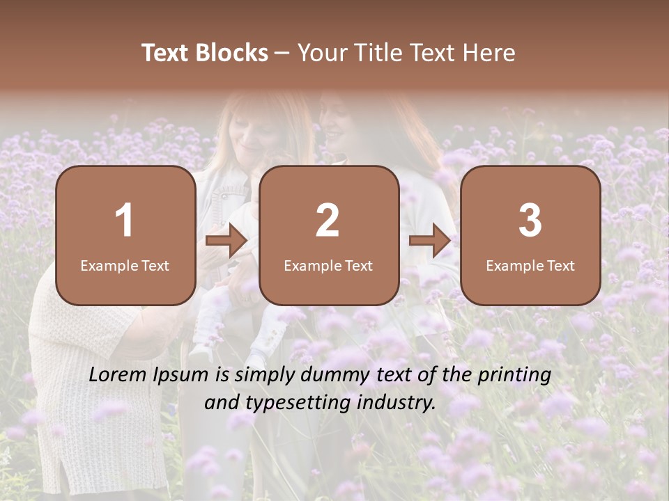 A Group Of Women Holding A Baby In A Field Of Flowers PowerPoint Template