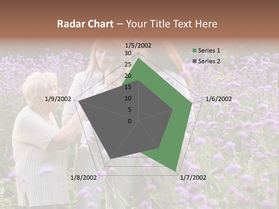 A Group Of Women Holding A Baby In A Field Of Flowers PowerPoint Template