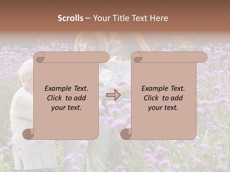 A Group Of Women Holding A Baby In A Field Of Flowers PowerPoint Template