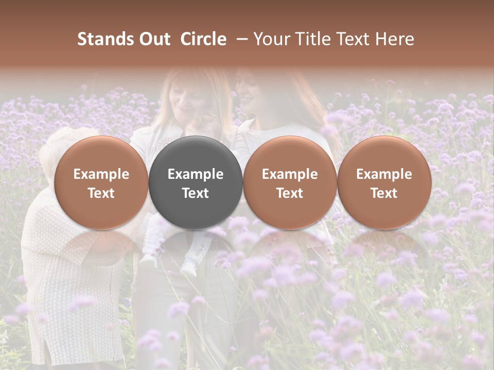 A Group Of Women Holding A Baby In A Field Of Flowers PowerPoint Template