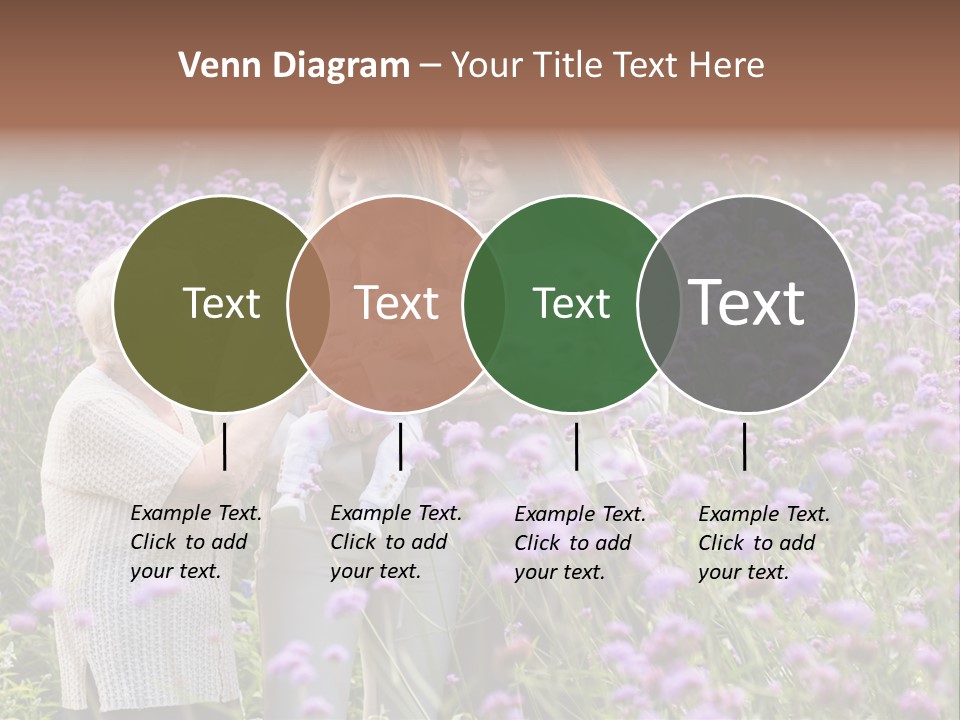 A Group Of Women Holding A Baby In A Field Of Flowers PowerPoint Template