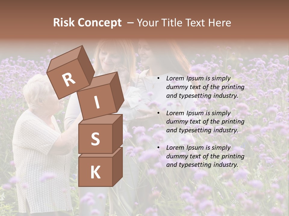 A Group Of Women Holding A Baby In A Field Of Flowers PowerPoint Template