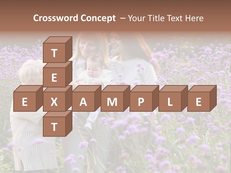 A Group Of Women Holding A Baby In A Field Of Flowers PowerPoint Template