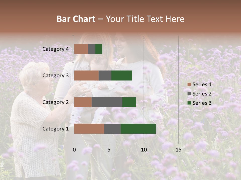 A Group Of Women Holding A Baby In A Field Of Flowers PowerPoint Template