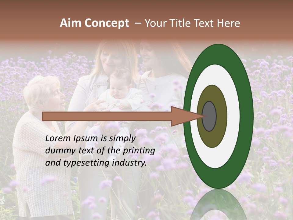 A Group Of Women Holding A Baby In A Field Of Flowers PowerPoint Template