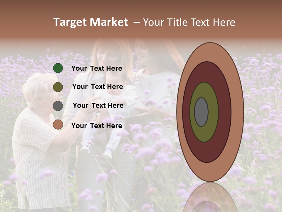 A Group Of Women Holding A Baby In A Field Of Flowers PowerPoint Template