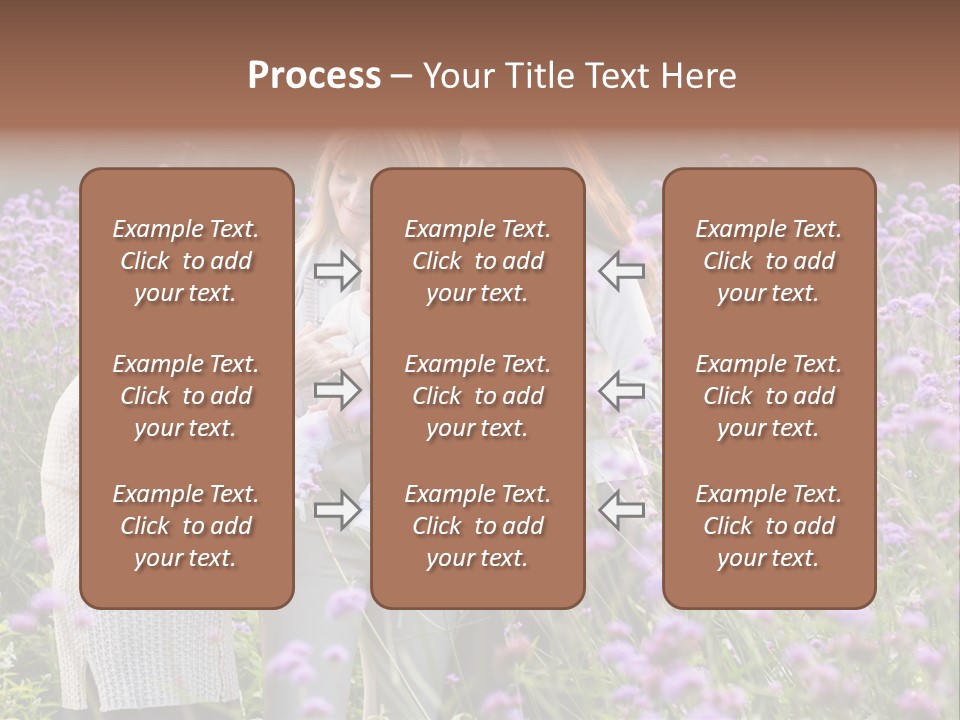 A Group Of Women Holding A Baby In A Field Of Flowers PowerPoint Template