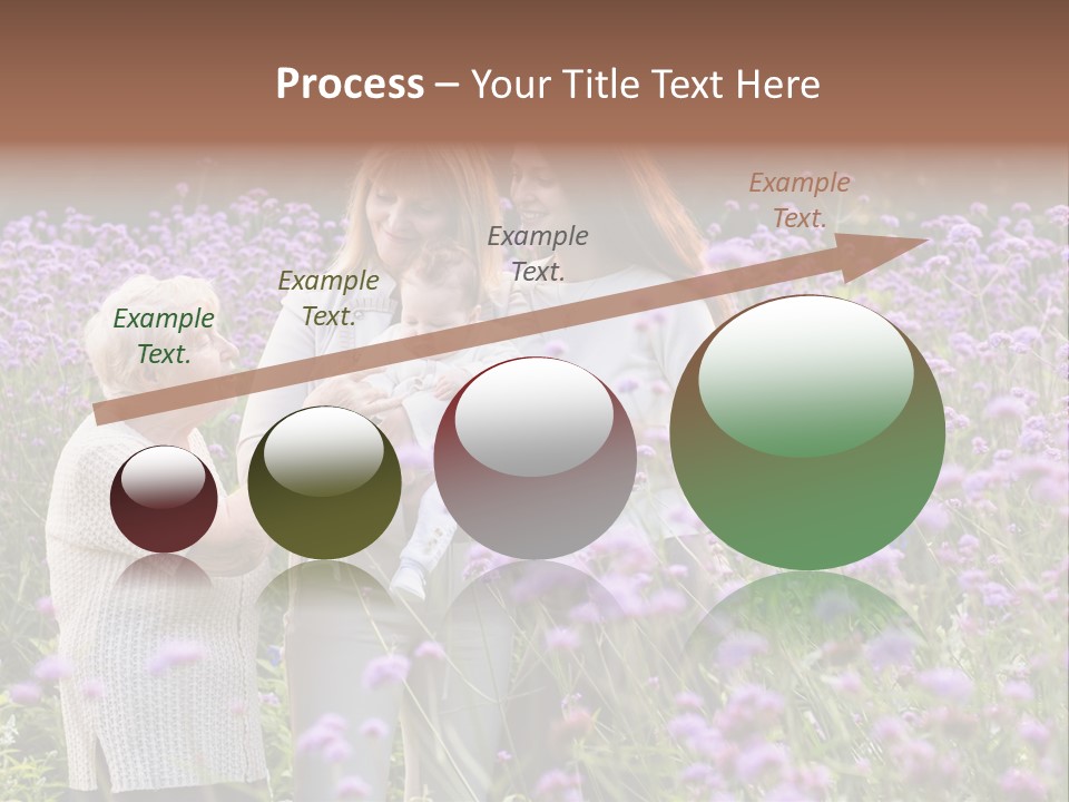 A Group Of Women Holding A Baby In A Field Of Flowers PowerPoint Template