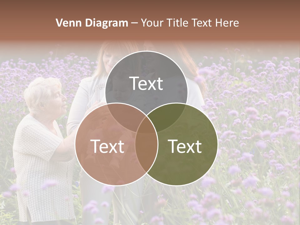 A Group Of Women Holding A Baby In A Field Of Flowers PowerPoint Template