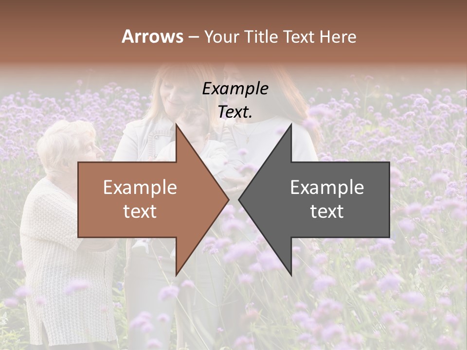 A Group Of Women Holding A Baby In A Field Of Flowers PowerPoint Template