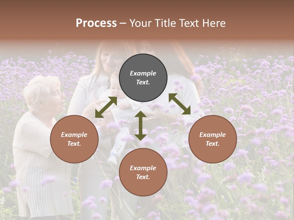 A Group Of Women Holding A Baby In A Field Of Flowers PowerPoint Template