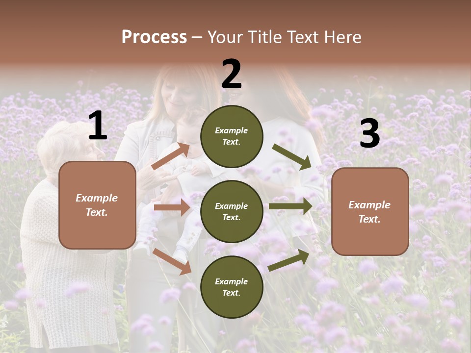 A Group Of Women Holding A Baby In A Field Of Flowers PowerPoint Template