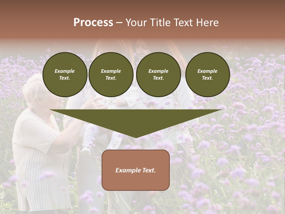A Group Of Women Holding A Baby In A Field Of Flowers PowerPoint Template