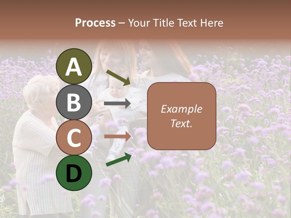 A Group Of Women Holding A Baby In A Field Of Flowers PowerPoint Template