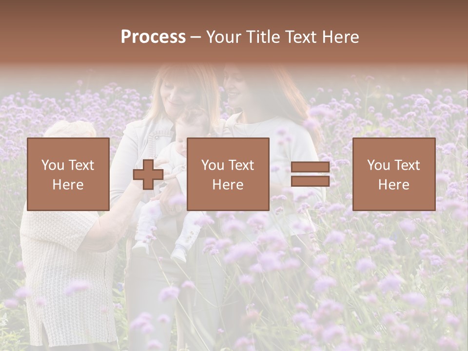 A Group Of Women Holding A Baby In A Field Of Flowers PowerPoint Template