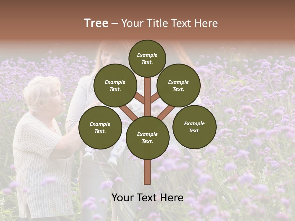 A Group Of Women Holding A Baby In A Field Of Flowers PowerPoint Template