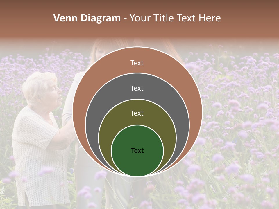 A Group Of Women Holding A Baby In A Field Of Flowers PowerPoint Template