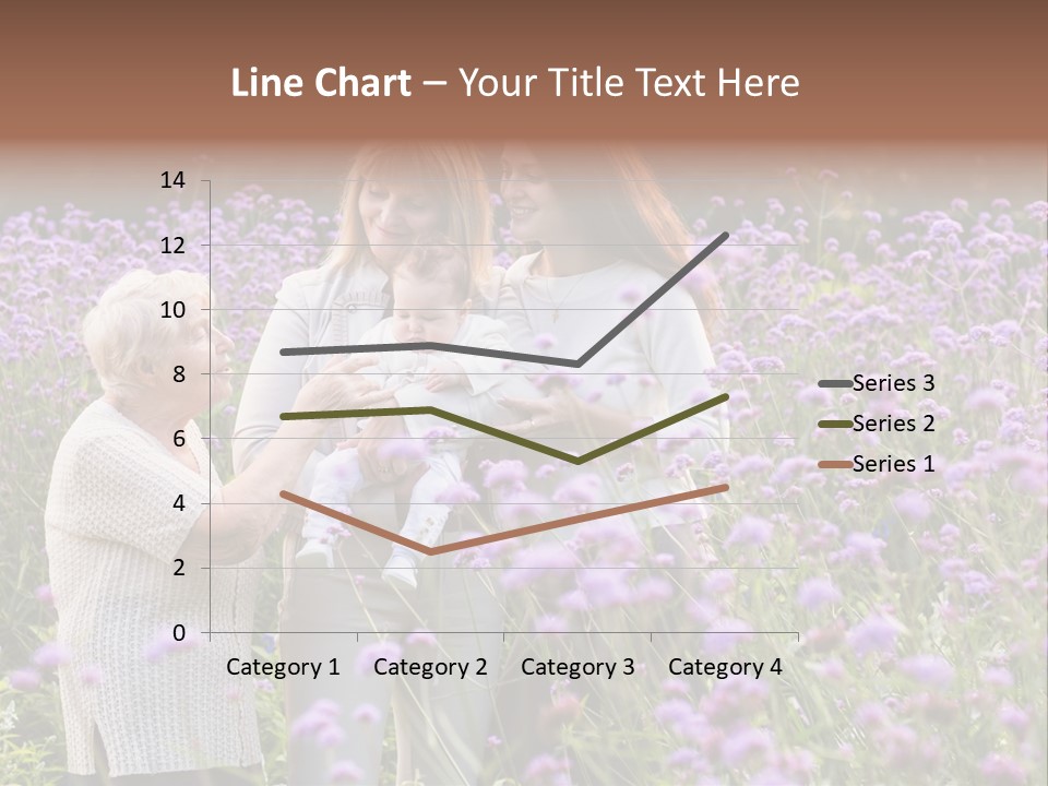 A Group Of Women Holding A Baby In A Field Of Flowers PowerPoint Template