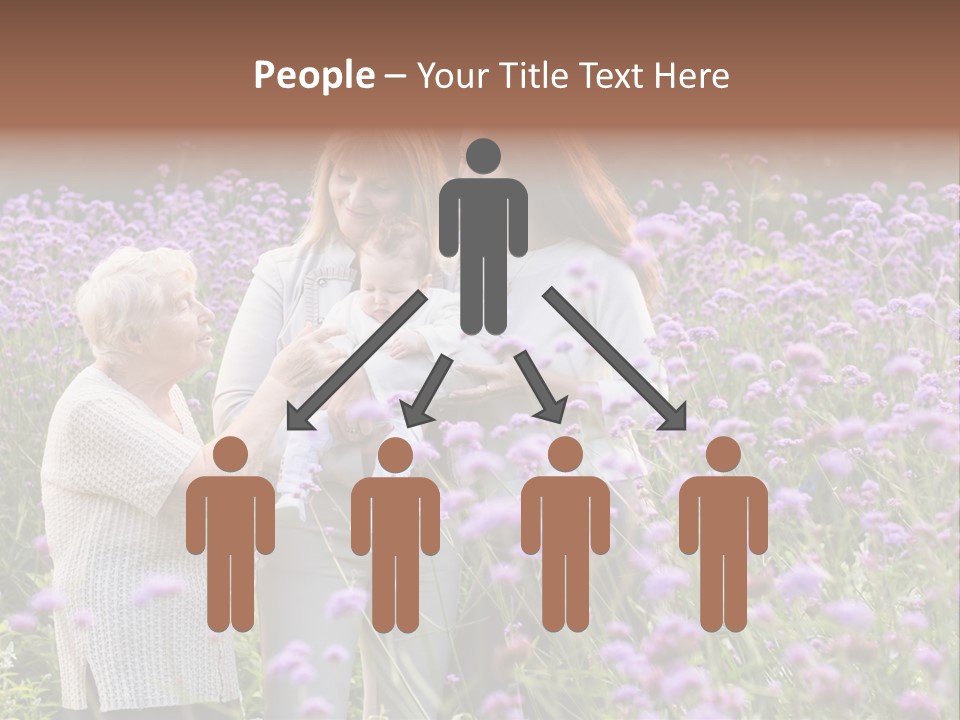 A Group Of Women Holding A Baby In A Field Of Flowers PowerPoint Template