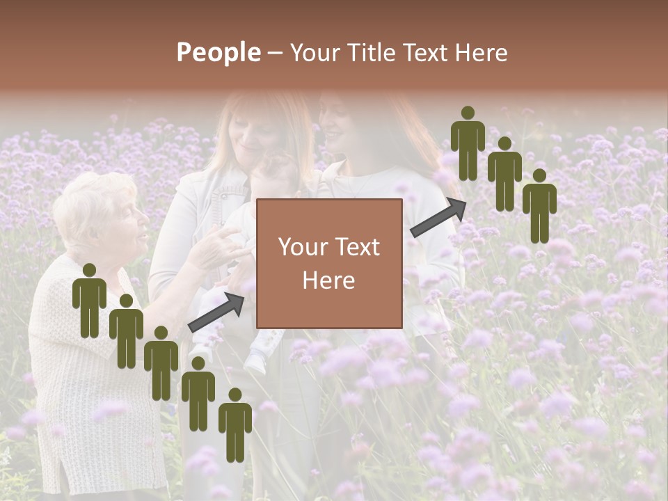 A Group Of Women Holding A Baby In A Field Of Flowers PowerPoint Template