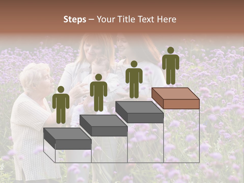 A Group Of Women Holding A Baby In A Field Of Flowers PowerPoint Template