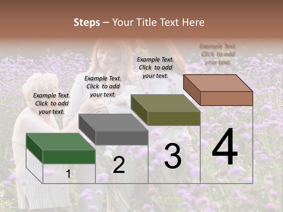 A Group Of Women Holding A Baby In A Field Of Flowers PowerPoint Template