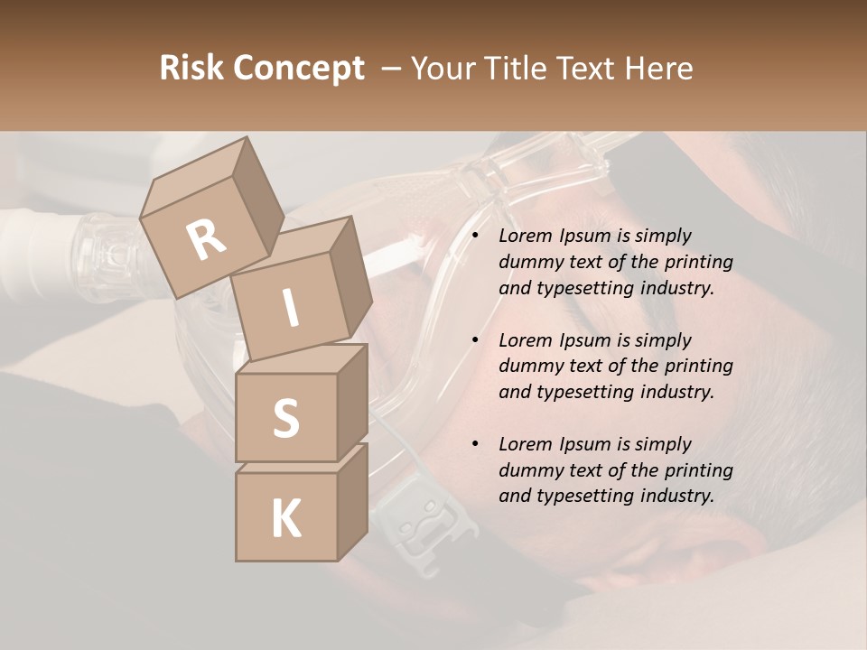 A Man Laying Down With A Breathing Mask On PowerPoint Template