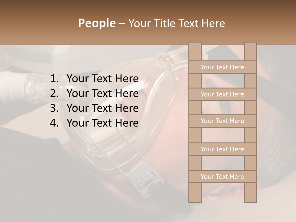 A Man Laying Down With A Breathing Mask On PowerPoint Template