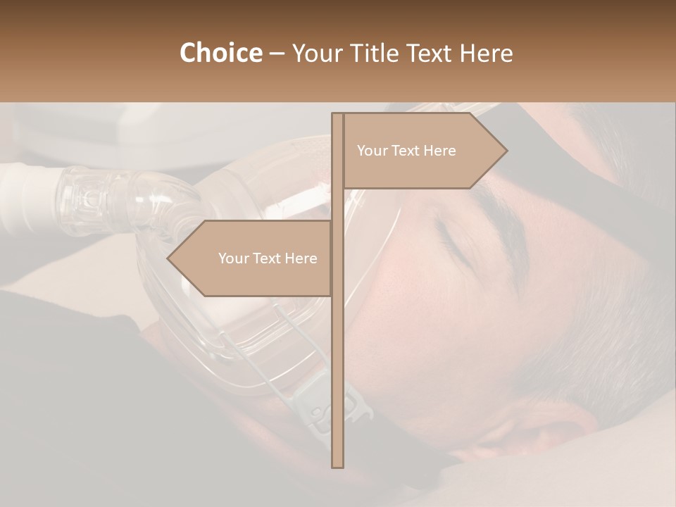 A Man Laying Down With A Breathing Mask On PowerPoint Template