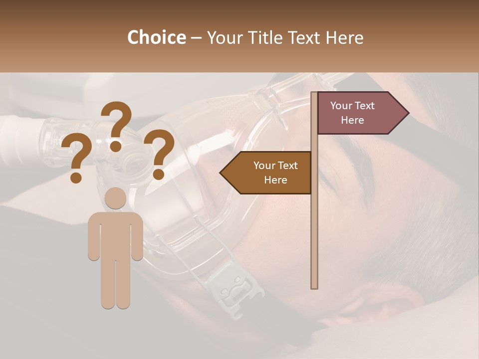 A Man Laying Down With A Breathing Mask On PowerPoint Template