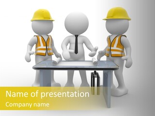 A Group Of People Standing Around A Table PowerPoint Template