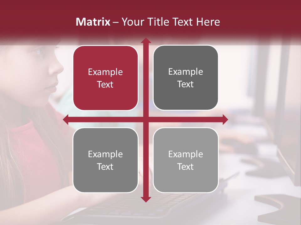 A Group Of Children Sitting At A Computer PowerPoint Template