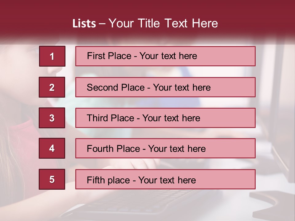 A Group Of Children Sitting At A Computer PowerPoint Template