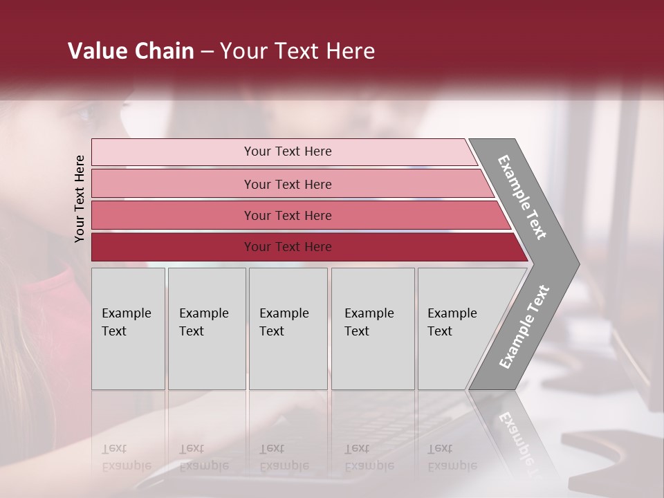 A Group Of Children Sitting At A Computer PowerPoint Template