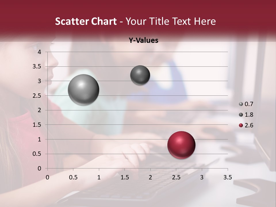 A Group Of Children Sitting At A Computer PowerPoint Template