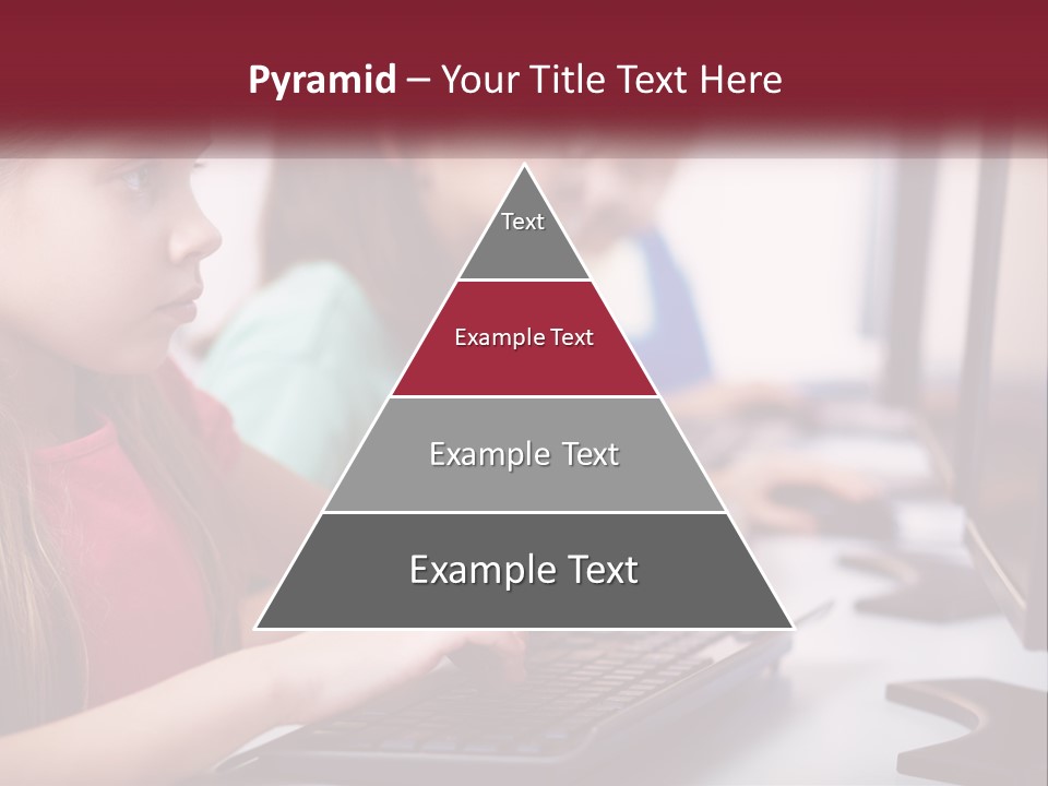 A Group Of Children Sitting At A Computer PowerPoint Template