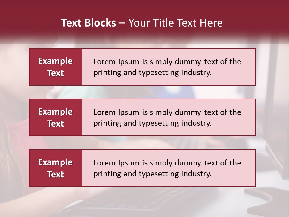 A Group Of Children Sitting At A Computer PowerPoint Template
