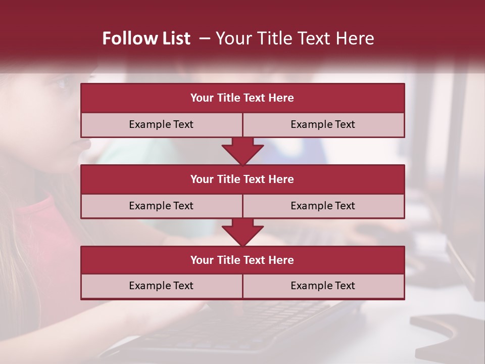 A Group Of Children Sitting At A Computer PowerPoint Template