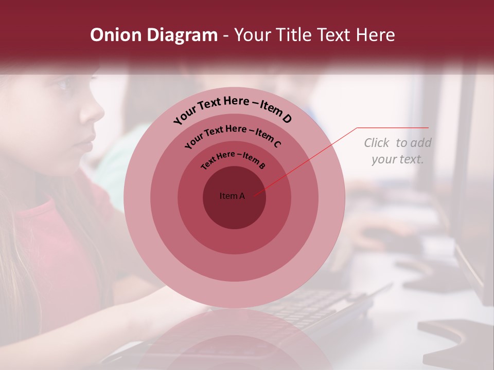 A Group Of Children Sitting At A Computer PowerPoint Template