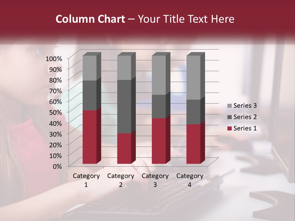 A Group Of Children Sitting At A Computer PowerPoint Template