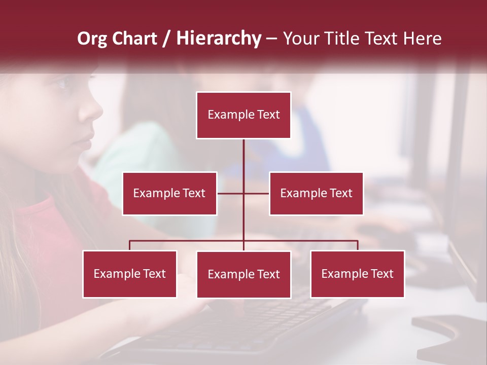 A Group Of Children Sitting At A Computer PowerPoint Template