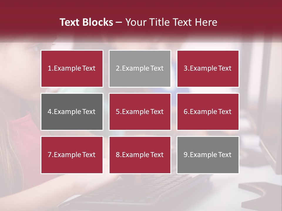 A Group Of Children Sitting At A Computer PowerPoint Template