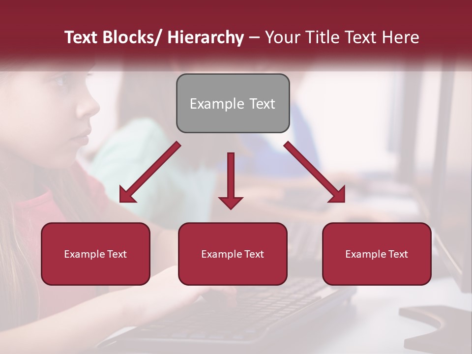 A Group Of Children Sitting At A Computer PowerPoint Template