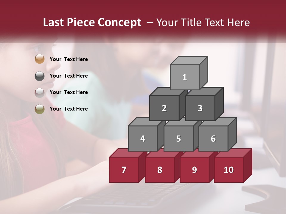 A Group Of Children Sitting At A Computer PowerPoint Template