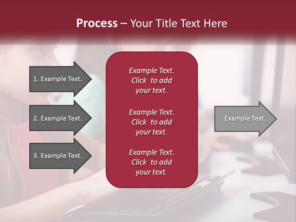 A Group Of Children Sitting At A Computer PowerPoint Template