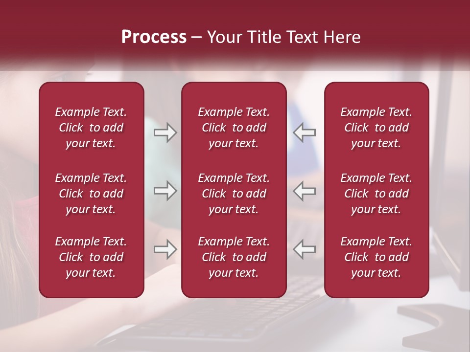 A Group Of Children Sitting At A Computer PowerPoint Template