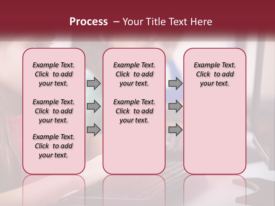 A Group Of Children Sitting At A Computer PowerPoint Template