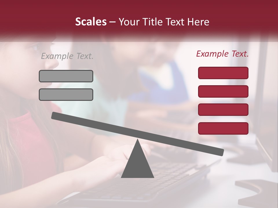 A Group Of Children Sitting At A Computer PowerPoint Template